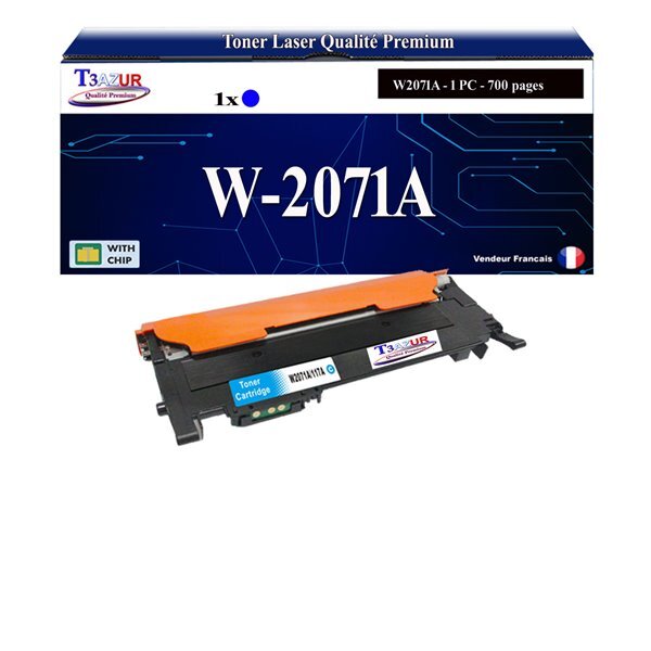 Toner Laser compatible avec HP W2071A (117A) - Cyan - 700 pages
