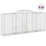 vidaXL Paniers à gabions arqués 10 Pièces 300x50x120/140 cm fer galvanisé