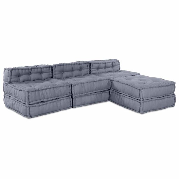 vidaXL Canapé modulaire 4 Pièces Gris tissu