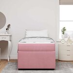 vidaXL Cadre de lit avec matelas Rose 90 x 190 cm tissu