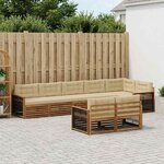 vidaXL Ensemble de canapés d'extérieur 8 Pièces Naturel et Beige