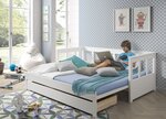 PINO Lit extensible Blanc + Lit gigogne