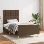 vidaXL Cadre de lit avec tête de lit marron foncé 80x200 cm Tissu