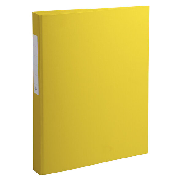 Classeur rembordé polypropylène 2 anneaux ronds de 25mm sur 3eme de couverture - jaune - x 10 - exacompta
