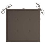 vidaXL Chaises de jardin et coussins taupe lot de 4 Bois teck massif