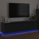 vidaXL Meuble TV Chêne noir 180 x 38 x 49 cm Bois d'ingénierie