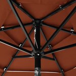 vidaXL Parasol à 3 niveaux avec mât en aluminium Terre cuite 2 m