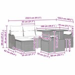vidaXL Ensemble de canapé de jardin 7 Pièces Gris Poly rotin