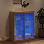 vidaXL Buffet avec lumières LED chêne sonoma 81x37x100 cm