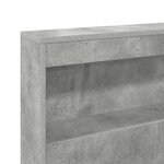 vidaXL Tête de lit de rangement Gris béton 140 cm Bois d'ingénierie