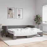 vidaXL Lit de jour avec lit gigogne gris foncé 90x190 cm tissu