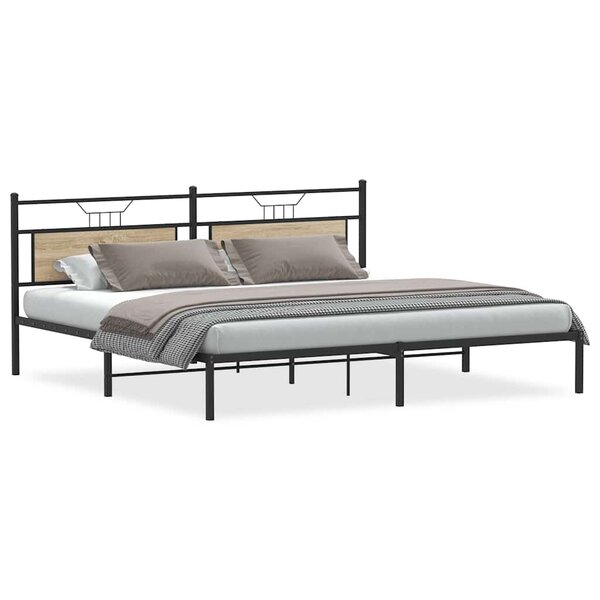 vidaXL Cadre de lit sans matelas chêne sonoma 193x201 cm