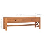 vidaXL Meuble TV 140x40x45 cm Bois de teck