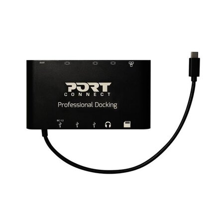 PORTDESIGNS  Station d'accueil connect Travel 1X4K ++ - USB-C - VGA, HDMI, Mini DP - GigE