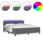 vidaXL Lit à ressorts avec matelas Gris foncé 180 x 200 cm tissu