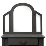 vidaXL Coiffeuse et tabouret Gris 65x36x128 cm Bois de paulownia MDF