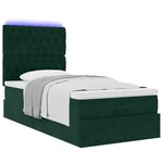 vidaXL Cadre de lit ottoman avec matelas vert foncé 100x200 cm velours
