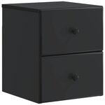 vidaXL Cabinet de chevet mural 2 Pièces Noir 34 5 x 33 x 40 cm
