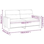 vidaXL Canapé à 2 places Crème 140 cm Tissu