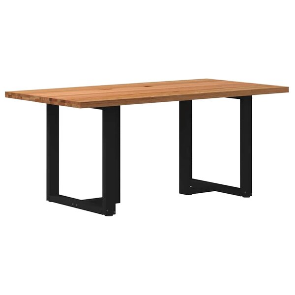 vidaXL Table à manger marron clair bois de chêne massif rectangulaire