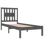 vidaXL Cadre de lit Gris Bois de pin massif 90x200 cm