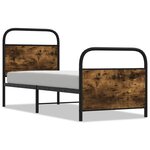 vidaXL Cadre de lit sans matelas chêne fumé 75x190cm bois d'ingénierie