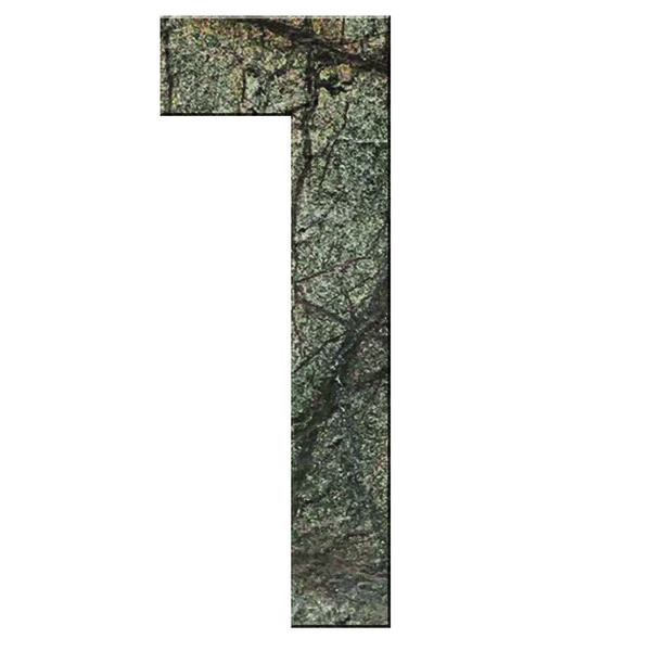 Numéro 1 - Numéro adhésif pour boîtes aux lettres- Pierre véritable 50 mm  ORIGINES