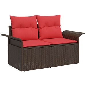 vidaXL Canapé de jardin avec coussin 141 x 62 x 69 cm polyrotin
