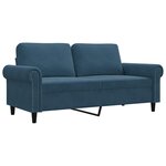 vidaXL Canapé à 2 places Bleu 140 cm Velours