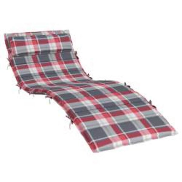 vidaXL Coussin de transat ensoleillé Rouge et gris 178 x 60 x 4 cm