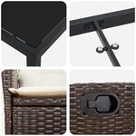 vidaXL Ensemble de jardin 5 pièces avec coussins en rattan PE marron