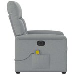 vidaXL Fauteuil de massage inclinable électrique gris clair tissu
