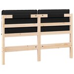 vidaXL Tête de lit capitonnée Naturel et Noir 150 cm Pin massif