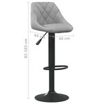 vidaXL Tabourets de bar lot de 2 gris clair velours