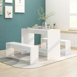 vidaXL Ensemble à manger 3 Pièces Blanc Bois d'ingénierie