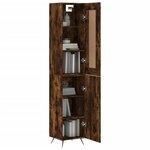 vidaXL Buffet haut Chêne fumé 34 5x34x180 cm Bois d'ingénierie