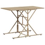 vidaXL Ensemble à manger de jardin et coussins 7 Pièces beige poly rotin