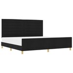 vidaXL Cadre de lit avec tête de lit Noir 200 x 200 cm tissu