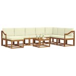 vidaXL Ensemble de canapés d'extérieur 9 Pièces Naturel et Crème