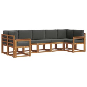 vidaXL Ensemble de canapés d'extérieur 7 pc Naturel et Anthracite