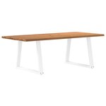vidaXL Table à manger avec bord naturel 220x100x74cm bois massif chêne