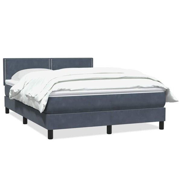 vidaXL Sommier à lattes de lit et matelas gris foncé 160x210cm velours