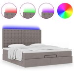 VidaXL Cadre de lit ottoman avec matelas taupe 180x200 cm tissu