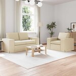 vidaXL Canapé 2 Pièces Crème 182 x 80 x 82 cm tissu