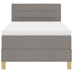 vidaXL Lit à ressort LED avec matelas avec LED Taupe 90 x 190 cm tissu