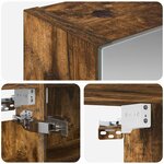vidaXL Armoire Miroir de Salle de Bain Chêne fumé 40 x 10 5 x 60 5 cm