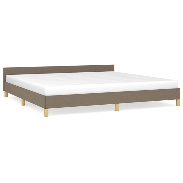 vidaXL Cadre de lit avec tête de lit Taupe 200x200 cm Tissu