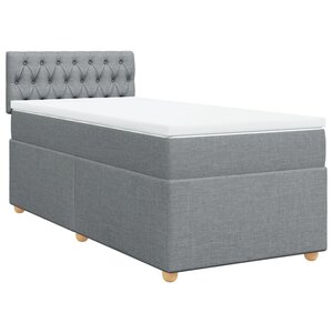 vidaXL Sommier à lattes de lit avec matelas gris clair 80x200 cm tissu