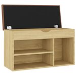 vidaXL Banc à chaussures et coussin Chêne sonoma Bois d'ingénierie