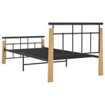 vidaXL Cadre de lit sans matelas métal bois de chêne massif 90x200 cm